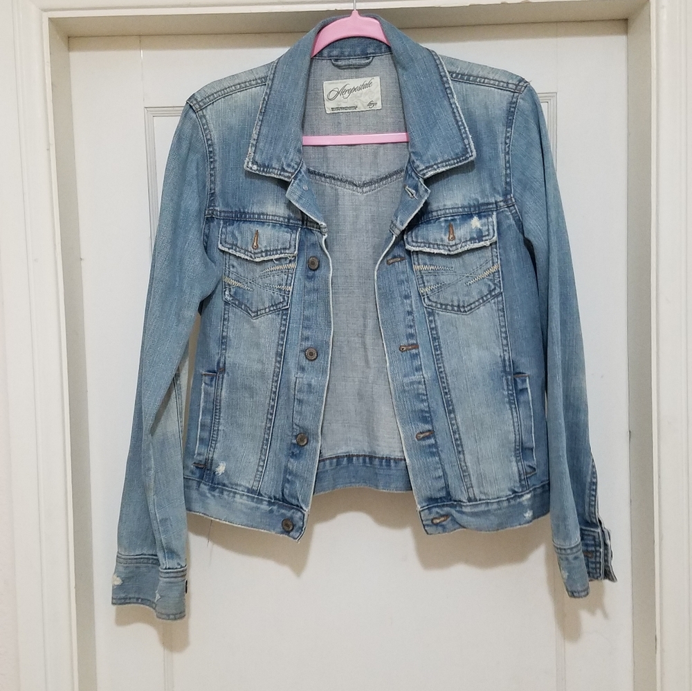 Aeropostale vintage destroy denim jacket size L